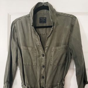 Abercrombie & Fitch utility olive green jumpsuit L